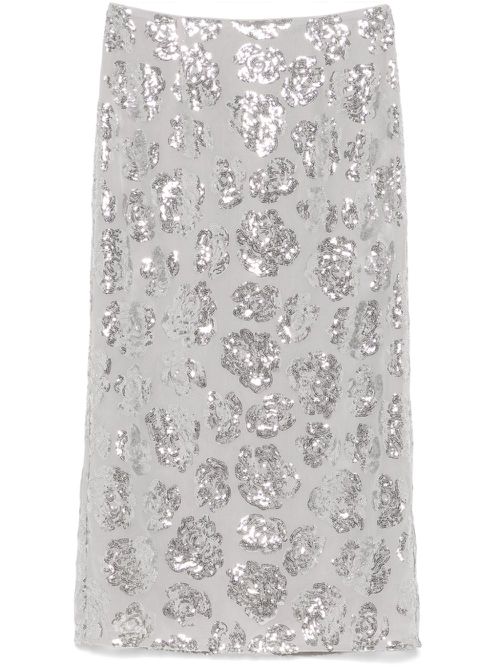Sequin chiffon midi skirt - Grey