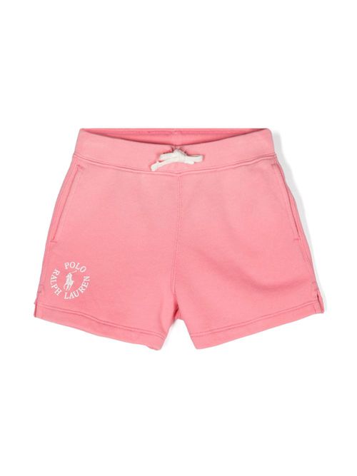 Logo-print cotton track shorts - Pink