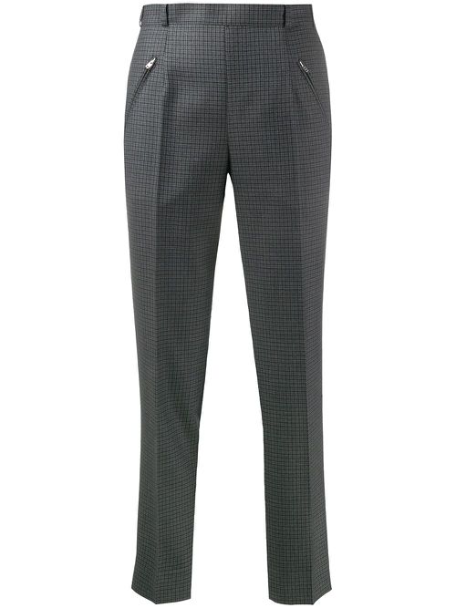Check tapered trousers - Grey