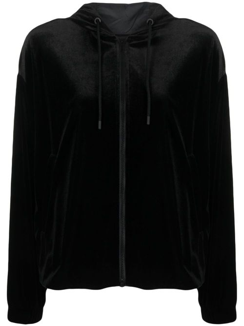 Zip-up chenille hoodie - Black