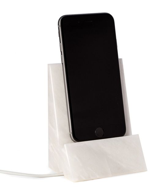 White Marble Desktop Phone / Tablet Cradle