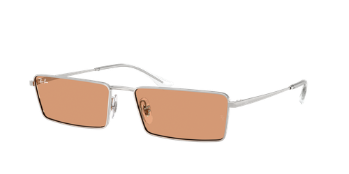 Ray-Ban Unisex Sunglass Emy - Frame color: Silver, Lens color: Orange
