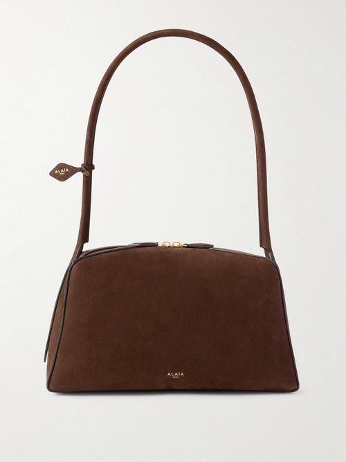 Le Bulldog Medium Nubuck Shoulder Bag - Brown