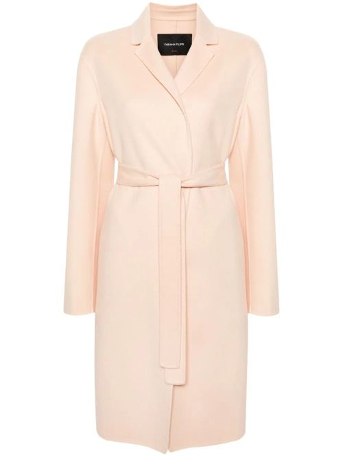 Virgin Wool-Cashmere Belted Coat — Pink