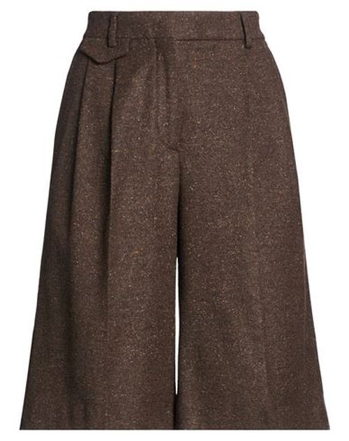 Slowear Woman Shorts & Bermuda Shorts Dark brown Size 4 Virgin Wool, Polyamide, Silk, Elastane