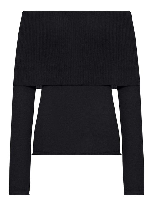 Ribbed Boat Neck Sweater
