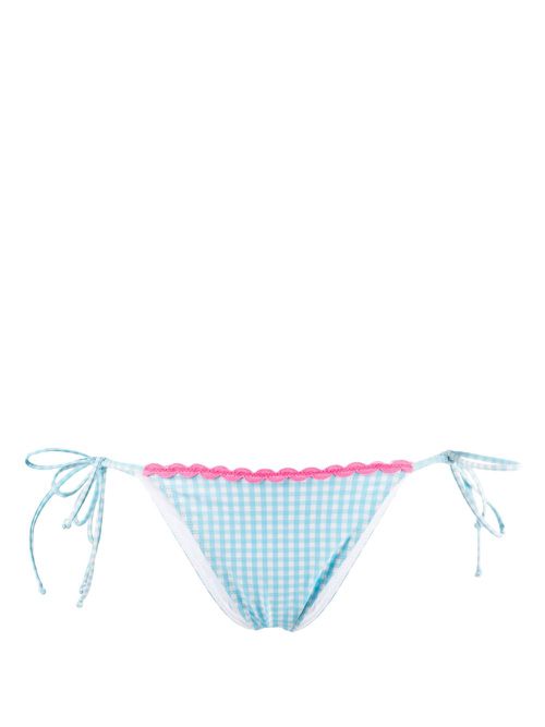 Marielle check-print bikini bottoms - Blue