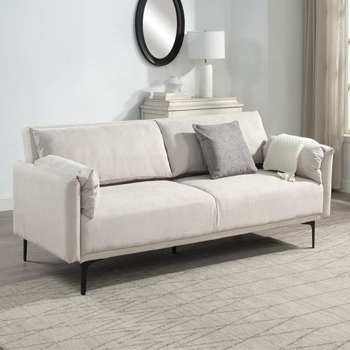 Padstow Cushioned Pillow Back Fabric 3 Seater Clic-Clac Large Single Sofa Bed