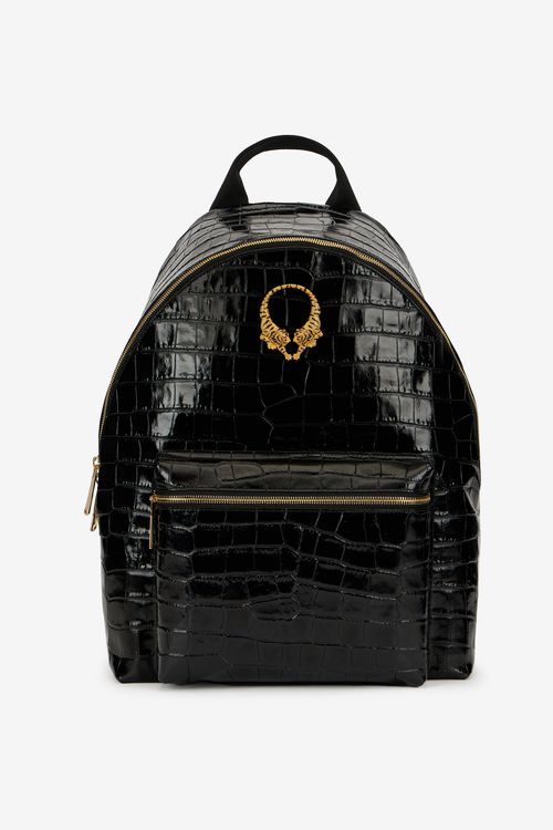 Roar Black Leather Backpack