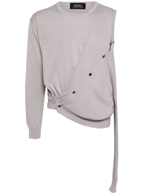 AI asymmetric cardigan - Grey
