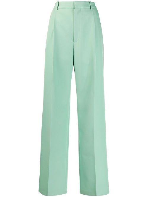 Tailored wide-leg trousers - Green