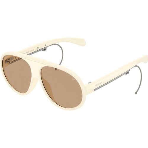 Moncler Unisex Moncler ME8007U VANTAJ 500263 Sunglasses Injected White Brown Pilot Norma