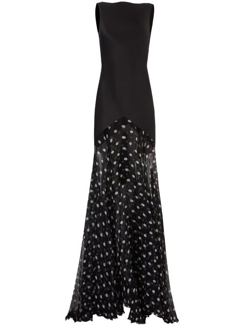 Polka-dot maxi dress - Black