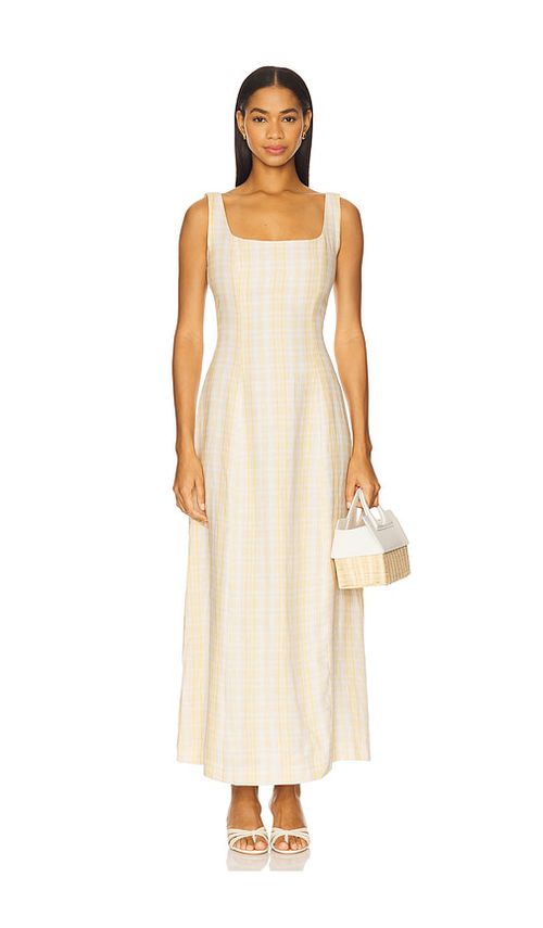 FAITHFULL THE BRAND Lenise Midi Dress in Ivory. -  XL also in L, M