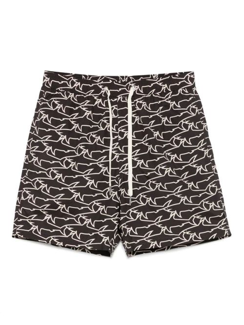 Black Printed Swim Shorts