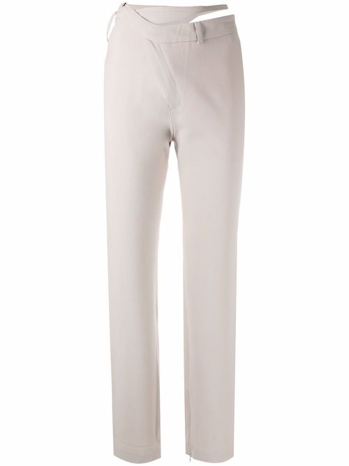 Straight-leg tailored trousers - Neutrals