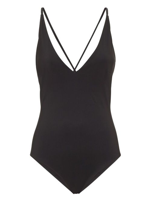 Monili-detail swimsuit - Brown