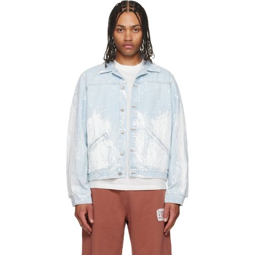 Blue Paint Splatter Denim Jacket