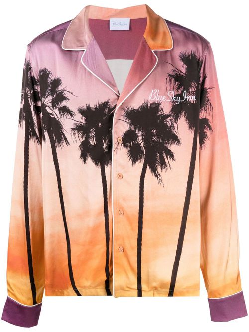 Palm tree print shirt - Orange