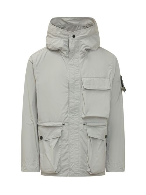 Grey Solid Hood Jacket
