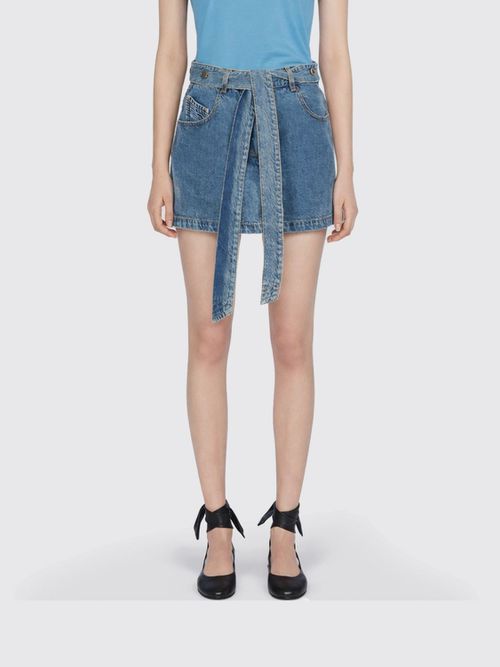 Skirt Woman color Denim