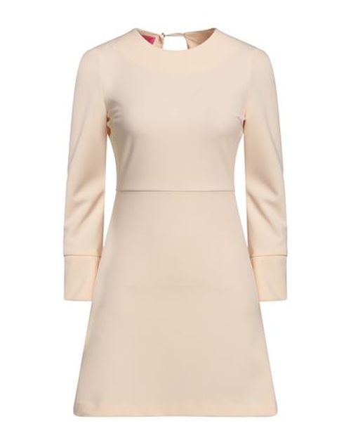 Woman Mini dress Beige Size 6 Polyester, Elastane