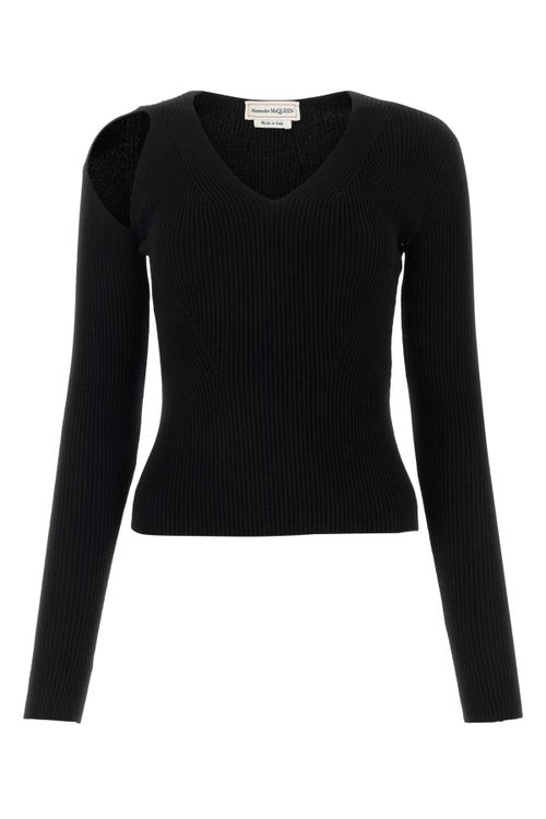 Ribbed Wool Sweater — Black