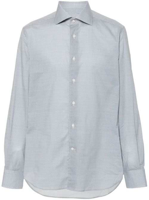Geometric-pattern shirt - Blue