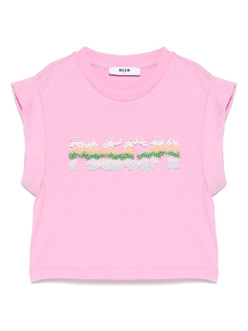 Bead-logo T-shirt - Pink