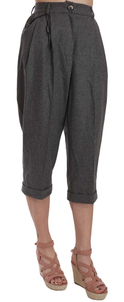 Pleated Virgin Wool Trousers — Gray