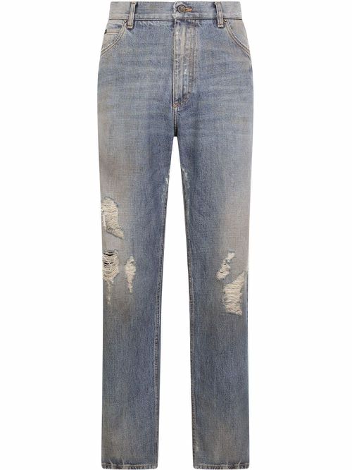 Ripped wide-leg jeans - Blue