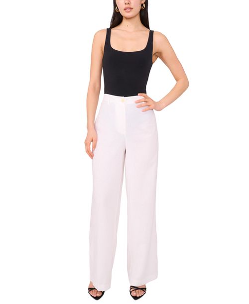 Women's Linen-Blend Wide-Leg Pants - Ultra White