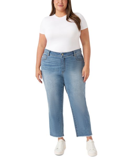 Plus Size Vintage Straight Ankle Jeans - Desert Dust Light Wash