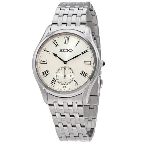 Quartz Cream Dial Stainless Steel Mens Watch SRK047P1