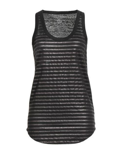 Woman Tank top Black Size 1 Linen, Elastane
