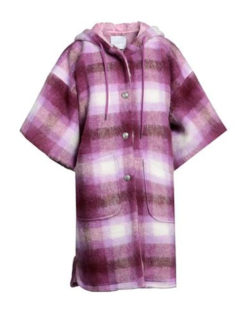 Woman Coat Purple Size 6 Wool, Polyester