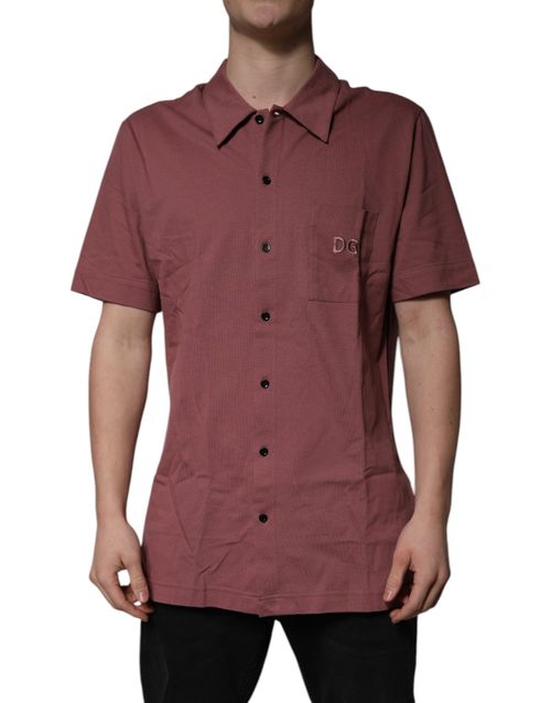 100% Cotton Button-Down Shirt — Pink