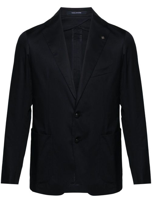 Notched-lapels single-breasted blazer - Blue
