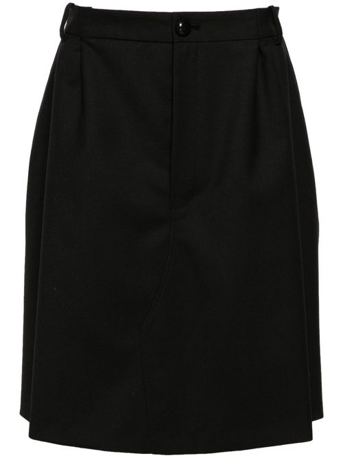 Tidan layered twill shorts - Black