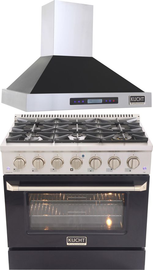 Kucht Professional 2 Piece Kitchen Appliances Package with Gas Range in Black KUCHT082930