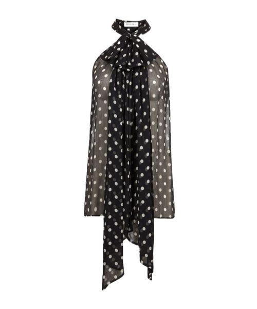 Halterneck polka-dot top