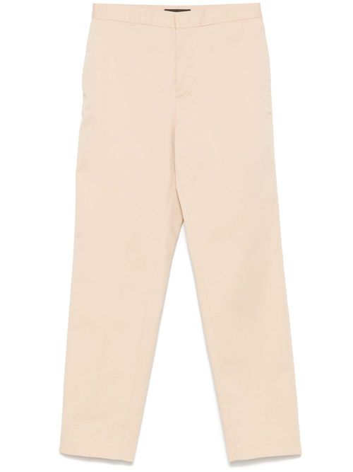Gabardine-weave trousers - Neutrals
