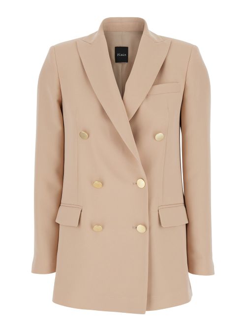 Double-Breasted Blazer — Beige
