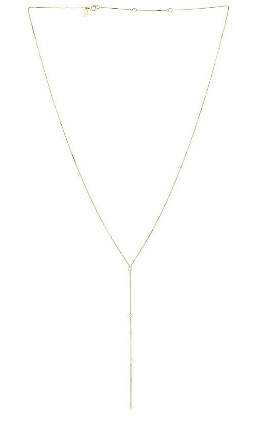 EF COLLECTION Diamond Callae Lariat Necklace in Metallic Gold