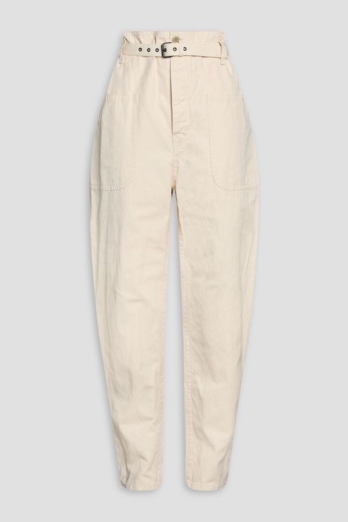 Rinny cotton and linen-blend canvas tapered pants