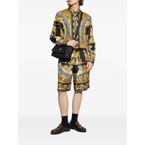 Tiger Leopard-print Silk Shorts