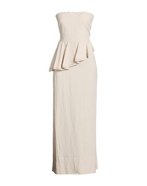 Woman Maxi dress Beige Size 10 Viscose, Linen