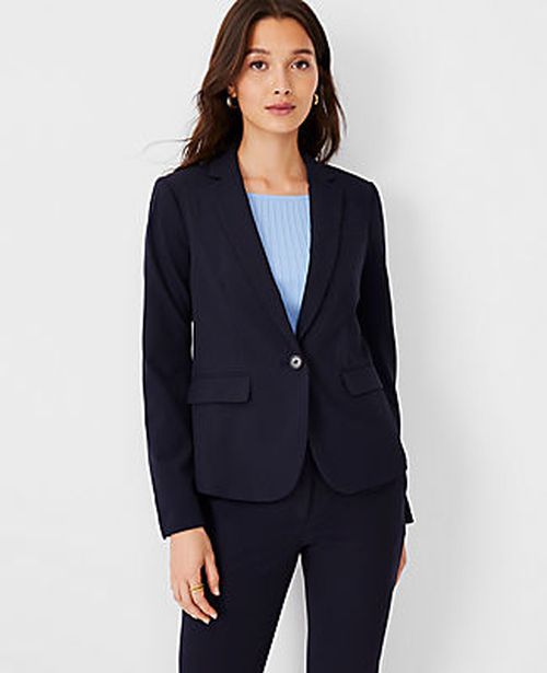 Ann Taylor The Tall One-Button Blazer in Seasonless Stretch