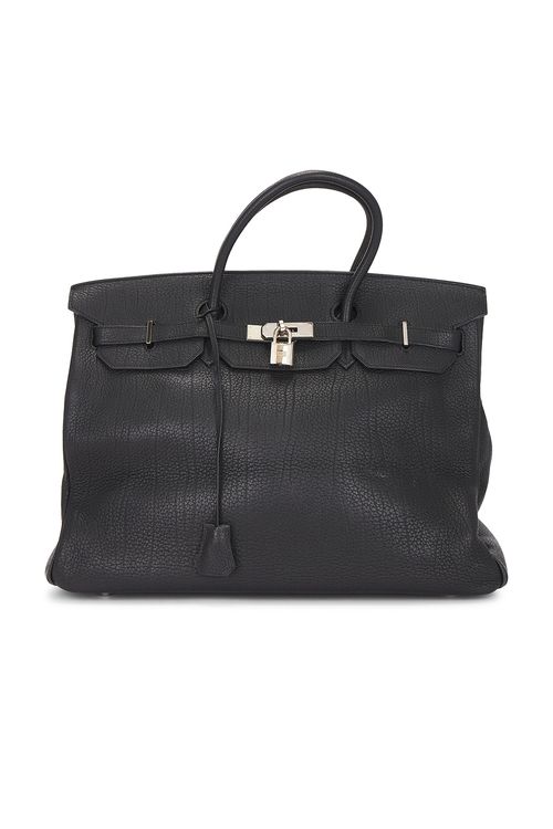 Hermes Hermes Fjord Birkin 40 Handbag in Noir - Black. a
