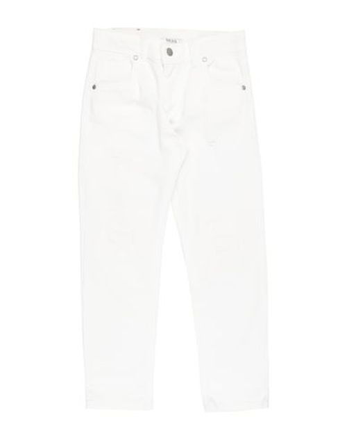 Kid Boy Jeans White Size 10 Cotton, Elastane